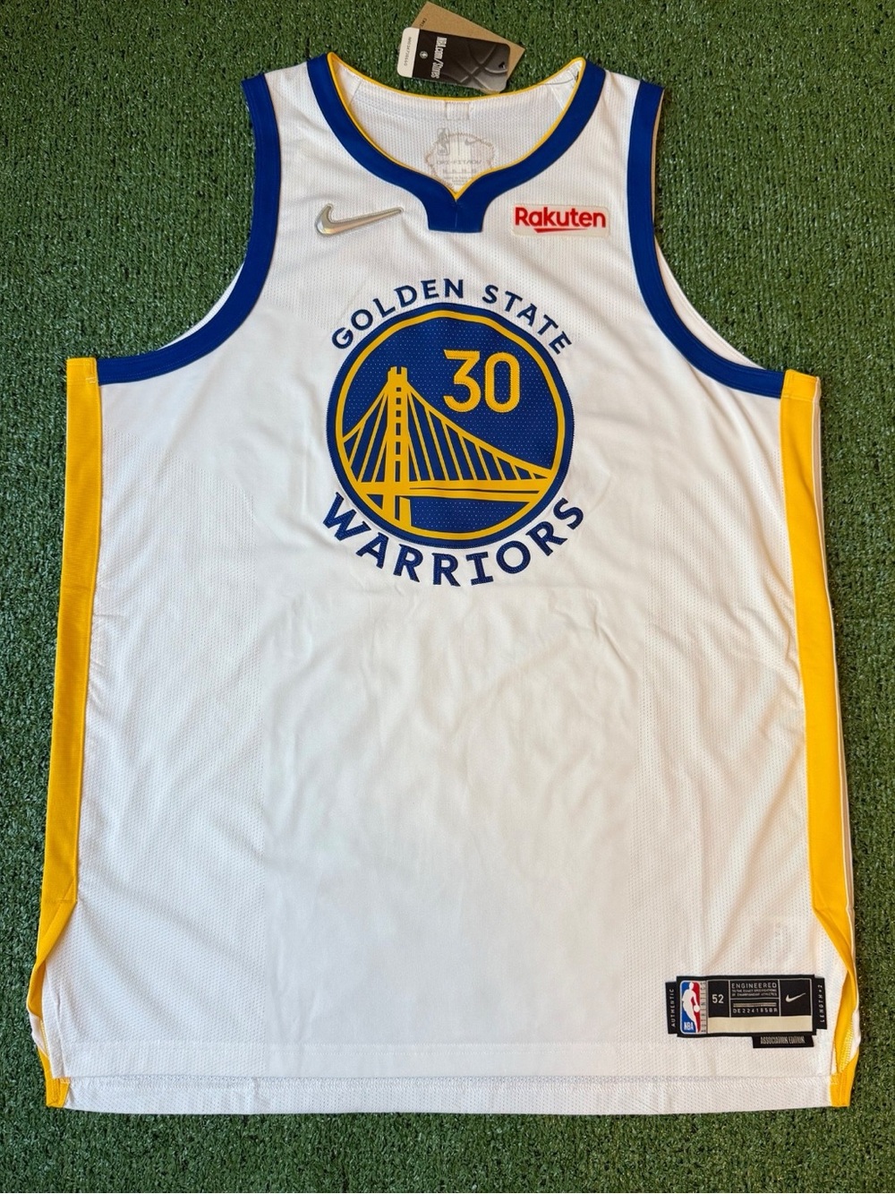 Nike Golden State Warriors White Blue Yellow Basketball Jersey Step Curry Mens M